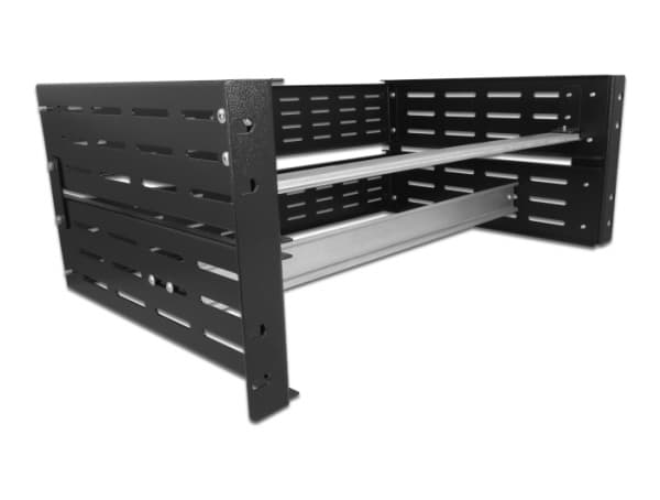 Delock - Monteringssats för DIN-skena - rackmontering - svart - 4U - 19"