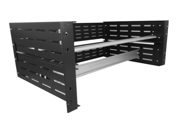 Delock - Monteringssats för DIN-skena - rackmontering - svart - 4U - 19"