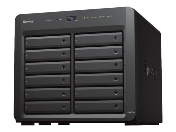 Synology Disk Station DS3622XS+ - NAS-server - 12 fack - SATA 6Gb/s - RAID RAID 0, 1, 5, 6, 10, JBOD, RAID F1 - RAM 16 GB - Gigabit Ethernet / 10 Gig Svart