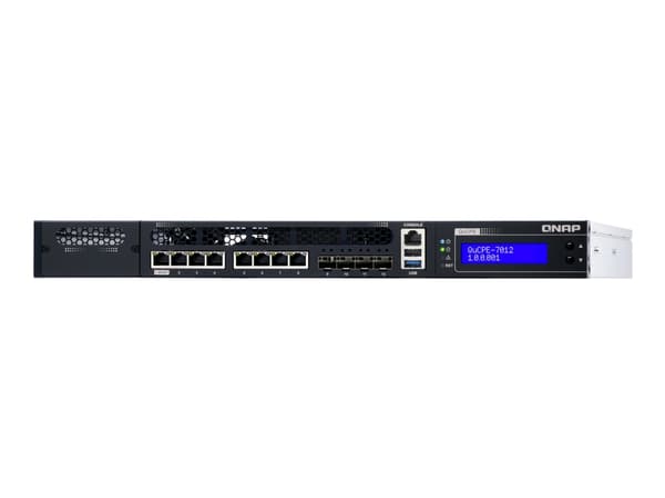 QNAP QuCPE-7012 - Virtualiseringsenhet - 10 GigE, 2.5 GigE - 1U - skyadministrert - rackmonterbar Sort