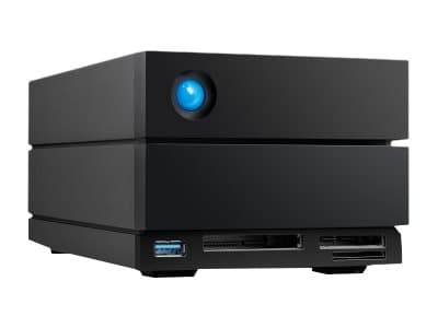 LaCie 2big Dock STLG32000400 - Harddiskarray - 32 TB - 2 brønner (SATA-600) - HDD 16 TB x 2 - Thunderbolt 4, USB 3.2 Gen 2 (ekstern) - med 5-års Resc Sort