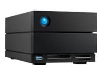 LaCie 2big Dock STLG28000400 - Harddiskarray - 28 TB - 2 brønner (SATA-600) - HDD 14 TB x 2 - Thunderbolt 4, USB 3.2 Gen 2 (ekstern) - med 5-års Resc Sort