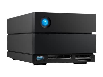 LaCie 2big Dock STLG20000400 - Harddiskarray - 20 TB - 2 brønner (SATA-600) - HDD 10 TB x 2 - Thunderbolt 4, USB 3.2 Gen 2 (ekstern) - med 5-års Resc Sort