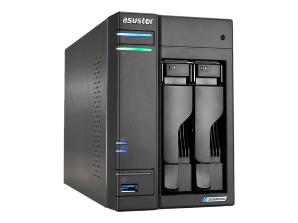 ASUSTOR Lockerstor 2 Gen2 - NAS-server - 2 fack - RAID 0, 1, 5, 6, 10, JBOD - RAM 4 GB - 2.5 Gigabit Ethernet - iSCSI support Svart