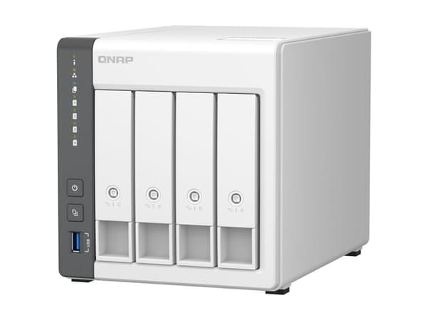 QNAP TS-433 - NAS-palvelin - 4 lokeroa - SATA 6Gb/s - RAID 0, 1, 5, 6, 10, 50, JBOD, 60 - RAM 4 GB - Gigabit Ethernet / 2.5 Gigabit Ethernet - iSCSI- Valkoinen QNAP TS-433 - NAS-palvelin - 4 lokeroa - SATA 6Gb/s - RAID 0, 1, 5, 6, 10, 50, JBOD, 60 - RAM 4 GB - Gigabit Ethernet / 2.5 Gigabit Ethernet - iSCSI- Valkoinen