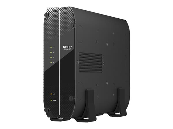 QNAP TS-410E - NAS-server - 4 fack - SATA 6Gb/s - RAID RAID 0, 1, 5, 6, 10, 50, JBOD, 60 - RAM 8 GB - Gigabit Ethernet / 2.5 Gigabit Ethernet - iSCSI Svart
