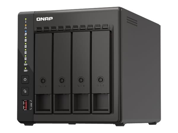 QNAP TS-453E - NAS-server - 4 fack - SATA 6Gb/s - RAID RAID 0, 1, 5, 6, 10, 50, JBOD, 60 - RAM 8 GB - 2.5 Gigabit Ethernet - iSCSI support Svart