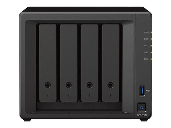 Synology Disk Station DS923+ - NAS-server - 4 fack - SATA 6Gb/s / eSATA - RAID RAID 0, 1, 5, 6, 10, JBOD - RAM 4 GB - Gigabit Ethernet - iSCSI suppor