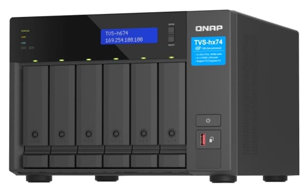 QNAP TVS-H674 - NAS-server - 6 fack - SATA 6Gb/s - RAID RAID 0, 1, 5, 6, 10, 50, JBOD, RAID TP, TM - RAM 16 GB - Gigabit Ethernet / 2.5 Gigabit Ether