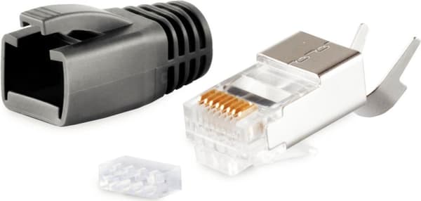 S/CONN maksimale tilslutningsmuligheder netværksmodulært stik RJ45 SET til installationskabler op til AWG 23, stik med trækaflastning, indføringshjælp