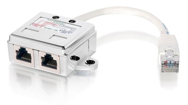 Udstyr 127603 RJ45 Splitter 8P8C stik -> 2 x 8P4C stik, skærmet, 15 cm kabel