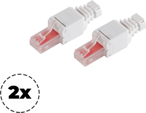 S/CONN maksimal tilslutning SET - netværksstik, kat. 6 værktøjsløse RJ45-stik med anti-knæk beskyttelse, uskærmet - 2 stk (75011-2)