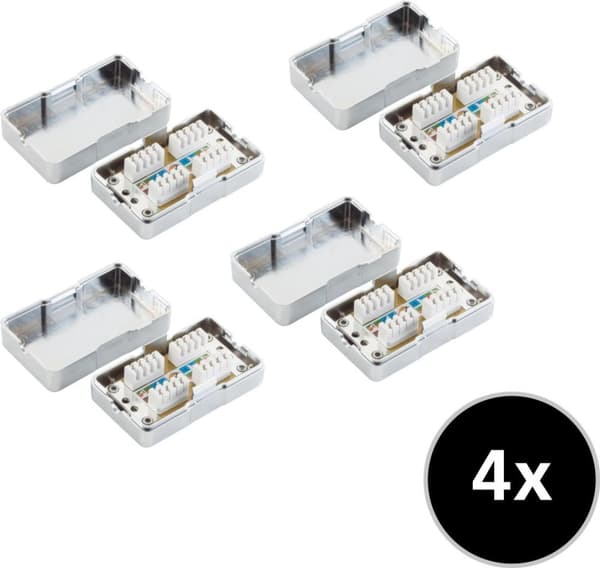 S/CONN maksimale tilslutningsmuligheder netværksudvidelsessæt på 4 - Kat. 6 LSA-forbindelse-BOX netværksudvidelse (75001-SET4)