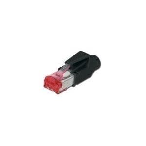 DIGITUS Professional - netværksforbindelse - RJ-45 (M) - skærmet - CAT 6 - med knækbeskyttelse - sort (A-MO6 8/8 HRS)