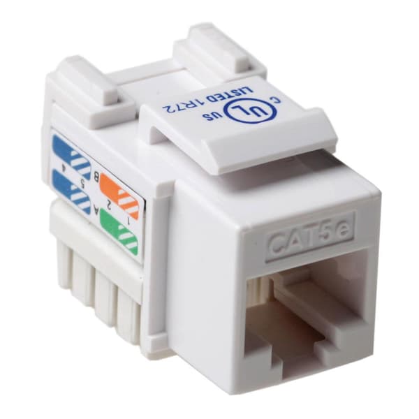 ACT CAT5E Keystone Jack suojaamaton lyönti alas valkoisen alla. Tyyppi: CAT5E White Keystone utp c5e punchdown wh (TD5015)