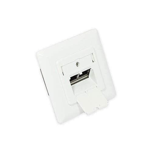 RJ45 fatning 2x RJ45 Cat6 skærmet planmonteret signal hvid