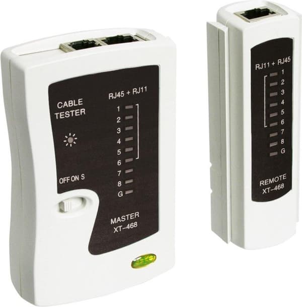 Goobay LAN-kabeltester til netværkskabler - RJ45, RJ12 og RJ11