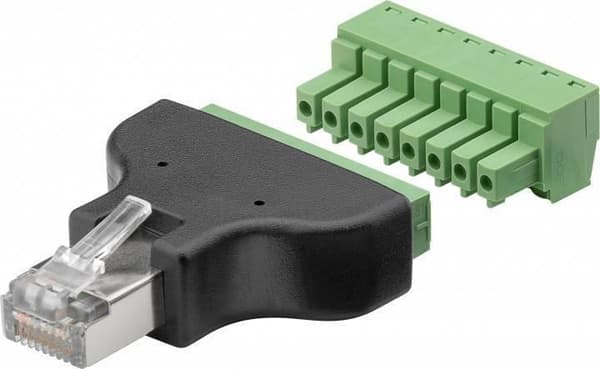 Goobay 76736 Kabelinterface/Kønsadapter Klemmeblok 8-benet RJ-45 Sort (76736)