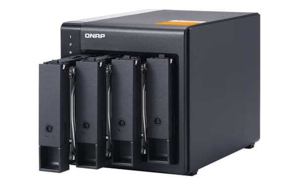 QNAP TL-D400S tallennusasemakotelo 2,5/3,5 tuuman HDD/SSD-kotelo Musta, harmaa