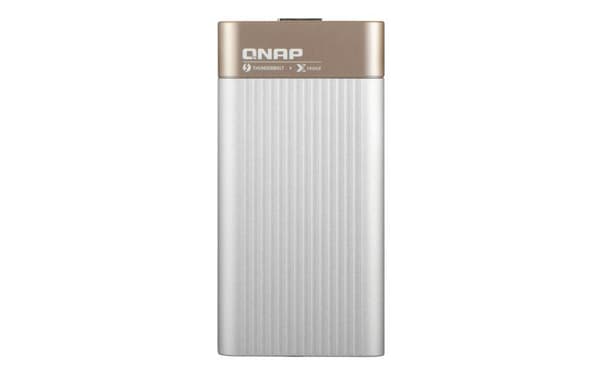 QNAP QNA-T310G1S - Verkkosovitin - Thunderbolt 3 - 10 Gigabit SFP+ x 1 Kulta, Harmaa