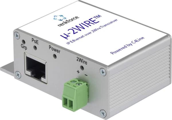 Renkforce RF-3395610 Verkkolaajennus 2-johtiminen Kantama (max.): 300 m 1 kpl 200 Mbit/s PoE-toiminnolla