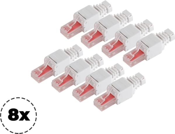 S/CONN maksimal tilslutning SET - netværksstik, kat. 6 værktøjsløse RJ45-stik med anti-knæk beskyttelse, uskærmet - 4 styk (75011-8)