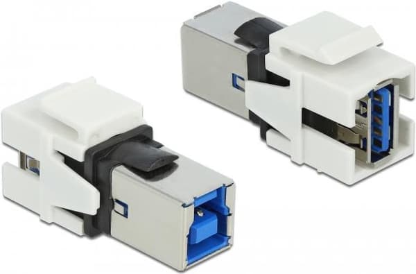 DeLOCK Keystone-modul - USB-adapter - USB type A (F) til USB type B (F) - hvid (86394)