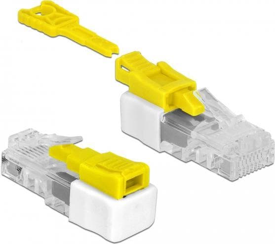 DeLOCK RJ45 Port Blocker - LAN Port Blocker - Hvid/Gul (pakke med 5)