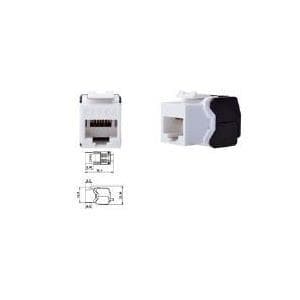 DIGITUS Keystone Modul Cat-6A Uskærmet - RJ45 Jack - 500MHz 10GBase-T - AWG 26-22 - Værktøjsfri installation - Hvid