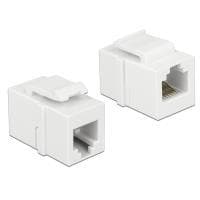 DeLOCK - Keystone-kobling - RJ-12 (W) - RJ-12 (W) - uskærmet - CAT 3 - hvid (86380)