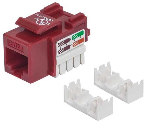 Intellinet Cat5e modulärt uttag rött UTP Keystone-uttag kräver LSA-punch down-verktyg