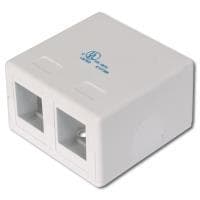 DIGITUS Professional AT-AG 302A-WH - hus med modulære indsatser - hvid, RAL 9010 - 2 porte (AT-AG 302A-WH)