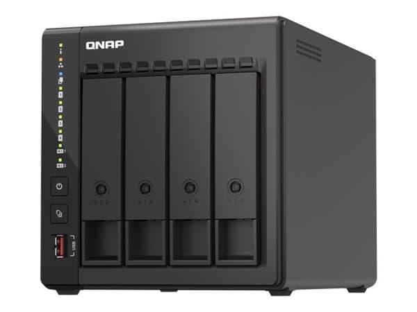 QNAP TS-453E - NAS-server - 4 brønner - 24 TB - SATA 6Gb/s - HDD 8 TB x 4 - RAID RAID 0, 1, 5, 6, 10, 50, JBOD, 60 - RAM 8 GB - 2.5 Gigabit Ethernet