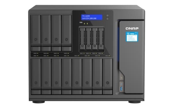 QNAP TS-1655 - NAS-server - 16 brønner - SATA 6Gb/s - RAID RAID 0, 1, 5, 6, 10, 50, JBOD, 60 - RAM 8 GB - 2.5 Gigabit Ethernet - iSCSI støtte