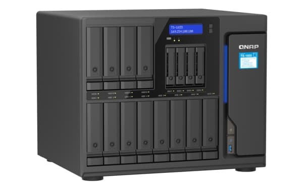 QNAP TS-1655 - NAS-server - 16 brønner - SATA 6Gb/s - RAID RAID 0, 1, 5, 6, 10, 50, JBOD, 60 - RAM 8 GB - 2.5 Gigabit Ethernet - iSCSI støtte