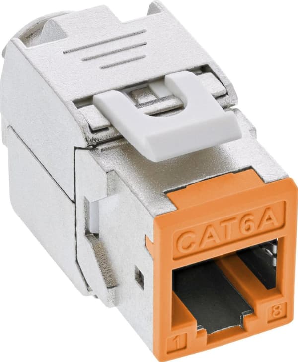 Pakke med 8 Keystone RJ45 fatning afskærmet Cat.6A orange (76207O)