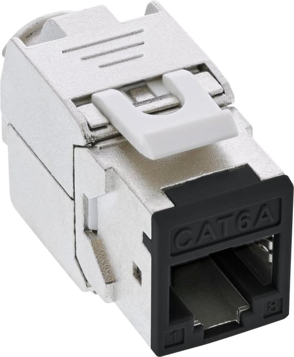 Pakke med 8 Keystone RJ45 fatning skærmet Cat.6A sort (76207S)