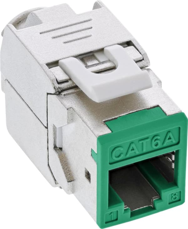 Paket med 8 Keystone RJ45-sockel skärmad Cat.6A grön (76207G)
