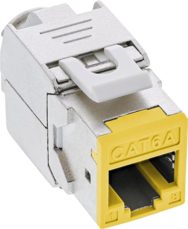 Pakke med 8 Keystone RJ45 fatning skærmet Cat.6A gul (76207Y)