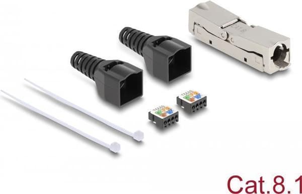 Delock RJ45-kontakt LSA till LSA med anti-kinkhylsa Cat.8.1 verktygsfri (87096)