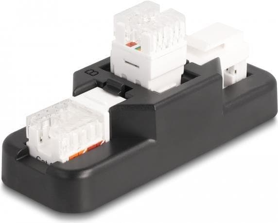 Delock Keystone LSA sæt med ophængningsbeslag RJ45 / RJ11 Cat.6 sort (87104)