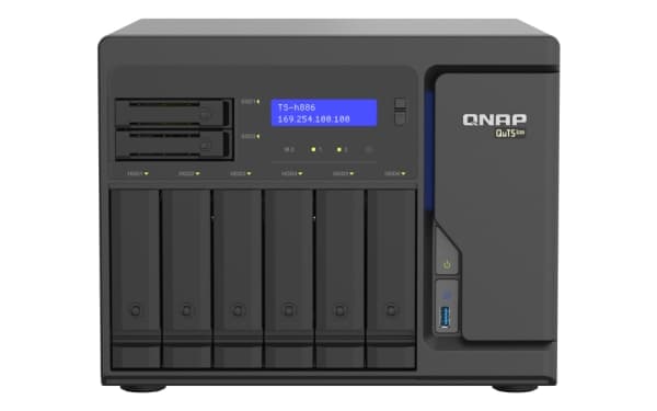QNAP TS-h886 - NAS-server - 8 fack - SATA 6Gb/s - RAID RAID 0, 1, 5, 6, 10, 50, JBOD, 60, RAID TP, TM - RAM 8 GB - 2.5 Gigabit Ethernet - iSCSI suppo