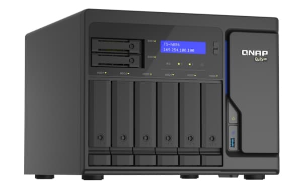 QNAP TS-h886 - NAS-server - 8 fack - SATA 6Gb/s - RAID RAID 0, 1, 5, 6, 10, 50, JBOD, 60, RAID TP, TM - RAM 8 GB - 2.5 Gigabit Ethernet - iSCSI suppo