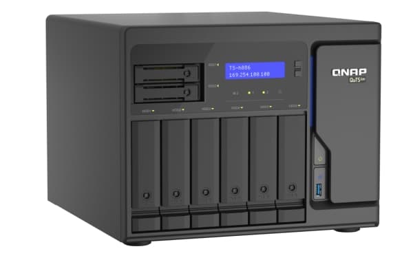 QNAP TS-h886 - NAS-server - 8 fack - SATA 6Gb/s - RAID RAID 0, 1, 5, 6, 10, 50, JBOD, 60, RAID TP, TM - RAM 8 GB - 2.5 Gigabit Ethernet - iSCSI suppo
