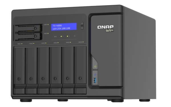 QNAP TS-h886 - NAS-server - 8 fack - SATA 6Gb/s - RAID RAID 0, 1, 5, 6, 10, 50, JBOD, 60, RAID TP, TM - RAM 8 GB - 2.5 Gigabit Ethernet - iSCSI suppo