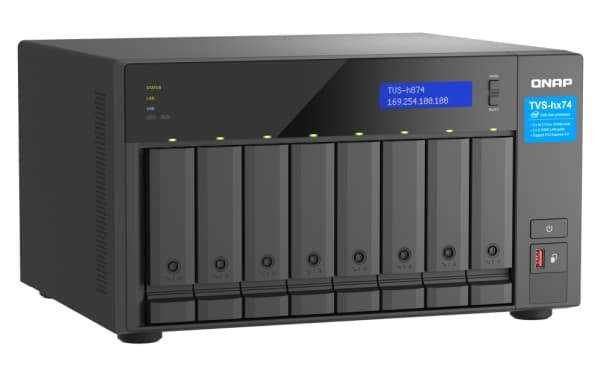 QNAP TVS-H874 - NAS-server - 8 fack - SATA 6Gb/s - RAID RAID 0, 1, 5, 6, 10, 50, JBOD, 60, RAID TP, TM - RAM 32 GB - 2.5 Gigabit Ethernet - iSCSI sup