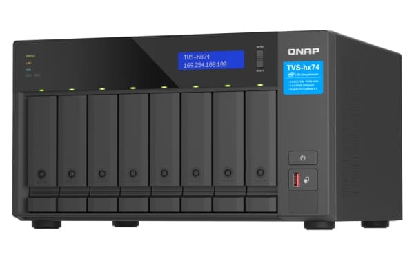 QNAP TVS-H874 - NAS-server - 8 fack - SATA 6Gb/s - RAID RAID 0, 1, 5, 6, 10, 50, JBOD, 60, RAID TP, TM - RAM 32 GB - 2.5 Gigabit Ethernet - iSCSI sup