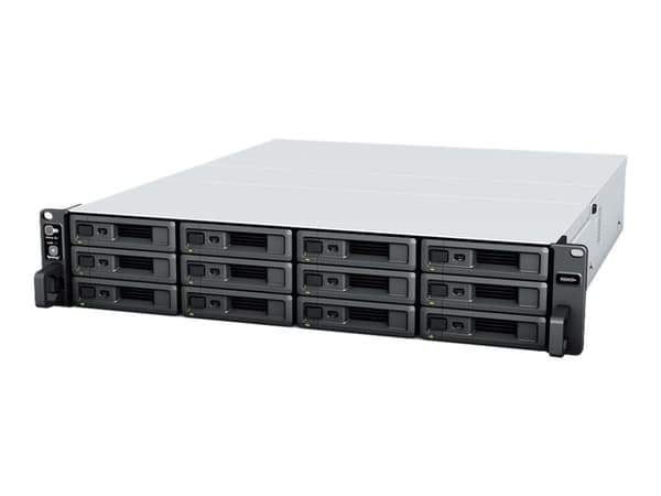 Synology RackStation RS2423+ - NAS-server - 12 fack - kan monteras i rack - SATA 6Gb/s - RAID RAID 0, 1, 5, 6, 10, JBOD - RAM 8 GB - Gigabit Ethernet Svart, Grå