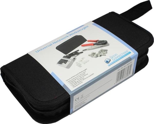Universalt netværksværktøjssæt 15,20 cm (6") 1, inkl. 20x RJ45-stik/knækbeskyttelseshylstre, Good Connections® (GC-N0036)