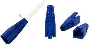 LogiLink anti-knæk bøsning til RJ45 stik, kan afkortes, blå lavet af PVC 95A, til Cat.5, Cat.6 eller Cat.6A RJ45 stik, - 1 stk (MP0059)